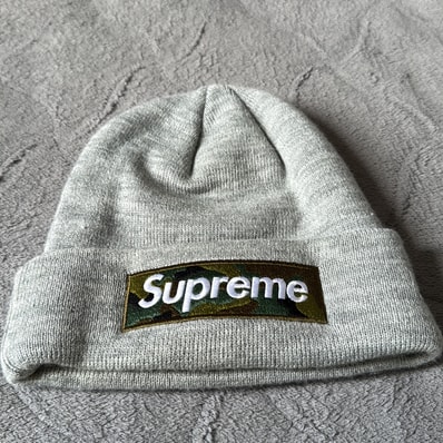 Supreme New Era Box Logo Beanie "Heather Grey" (23FW)