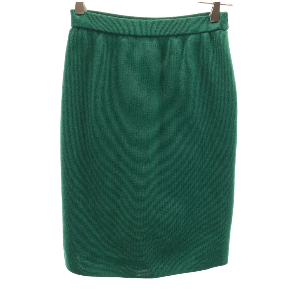 YVES SAINT LAURENT イヴサンローラン 90s オールド ミディ丈 ニット タイトスカート 7号 グリーン