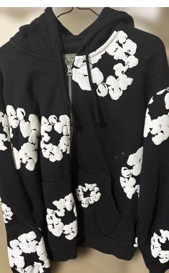 デニムティアーズ コットンリース ジップフーディー "ブラック"