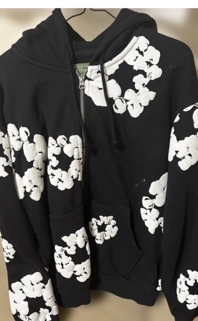 DENIM TEARS Cotton Wreath Zip Hoodie "Black"