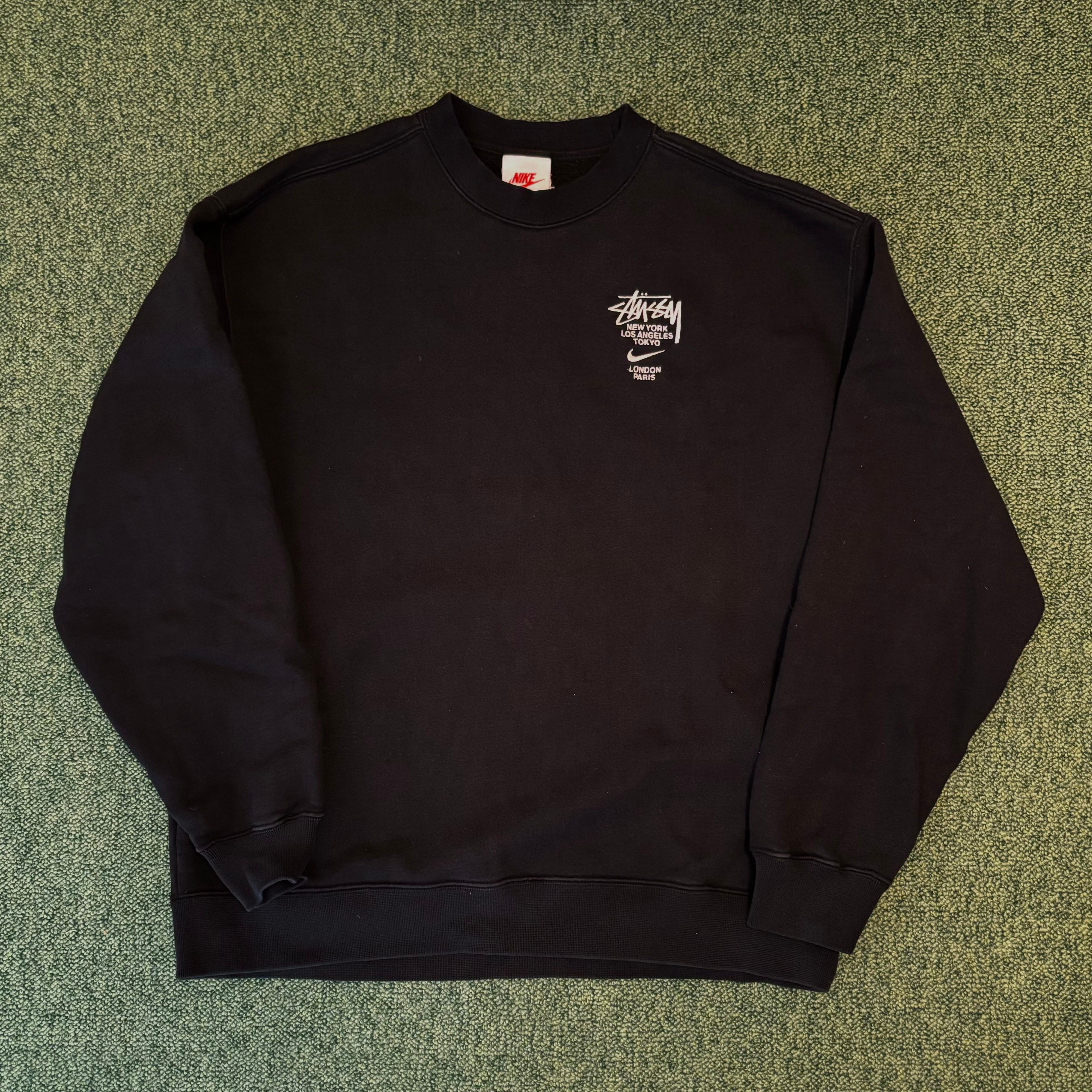 Nike x Stussy International Crewneck Sweatshirt (US Size) "Black" DC4198-010