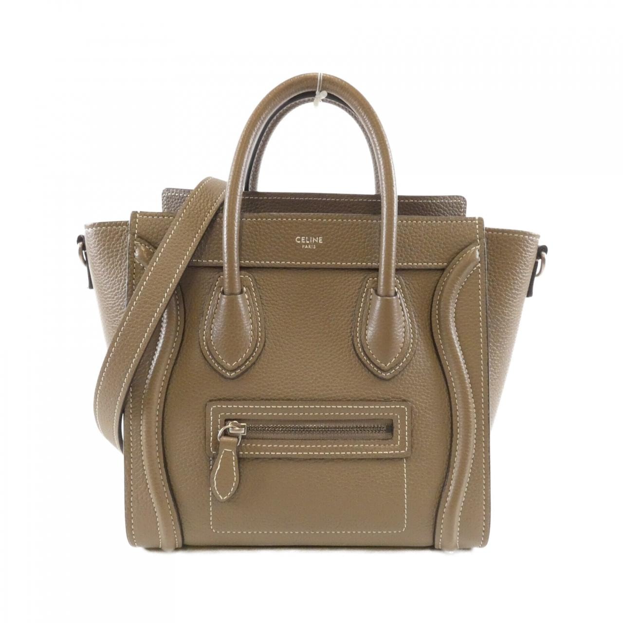 【CELINE】バーティカル カバ プリント キャンバス & カーフスキン タン セリーヌ ミニ バーティカル カバ セリーヌ / CELINEプリント入り