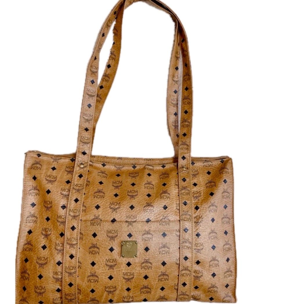 希少 MCM 特大 ヴィセトス トートバッグ ボストンバッグ ロゴ 総柄