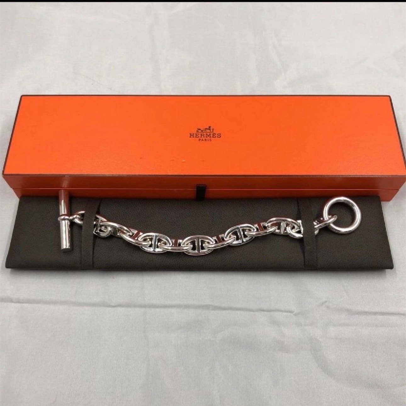 Hermes Chaine D'ancre TGM Bracelet "Silver"