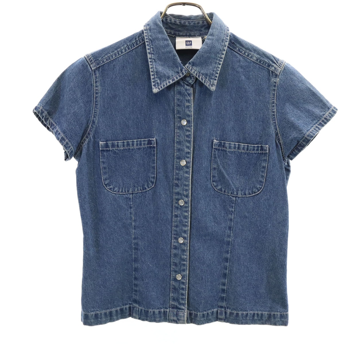 GAP ギャップ 半袖 デニムシャツ S ウォッシュブルー