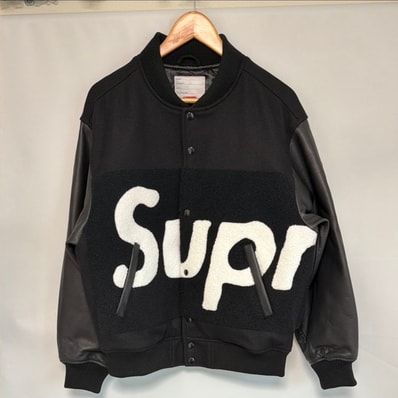 Supreme Big Logo Chenille Varsity Jacket "Black"