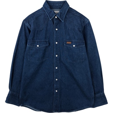 古着 カーハート Carhartt 長袖 デニム ウエスタンシャツ メンズM相当/eaa643304