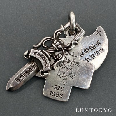 CHROME HEARTS クロムハーツ スリートリンケッツ ペンダントトップ チャーム シルバー SV925 アクセサリー ★付属品付★