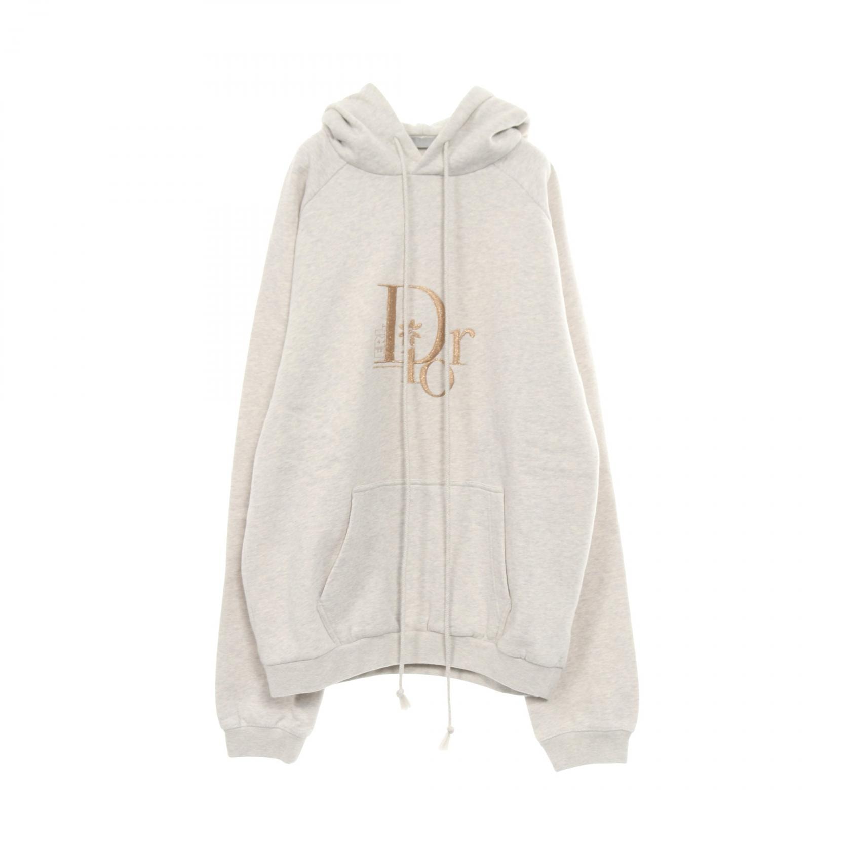 ディオール Dior Christian Dior × ERL ロゴ刺繍 パーカー 衣料品 トップス コットン メンズ グレー系 【中古】