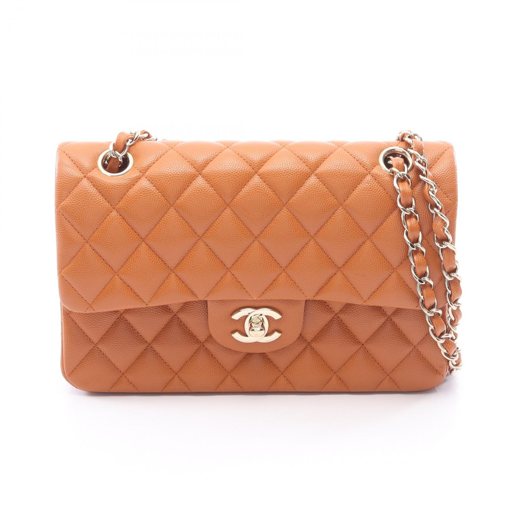 シャネル CHANEL マトラッセ Wフラップ ショルダーバッグ バッグ キャビアスキン(グレインドカーフ) レディース ブラウン系 A01113 【中古】