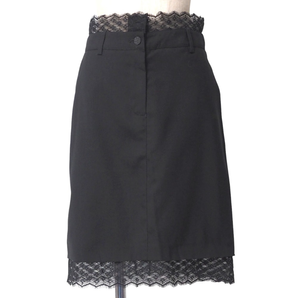 【美品】CHANEL シャネル レーススカート 膝丈 ブラック 34 美品】CHANEL シャネル レーススカート 膝丈 ブラック 34 美品