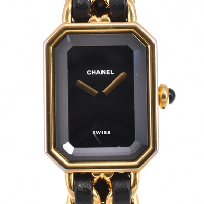 値下 シャネル CHANEL H0001 プルミエール GP/レザー クォーツ レディース 良品 O#145820