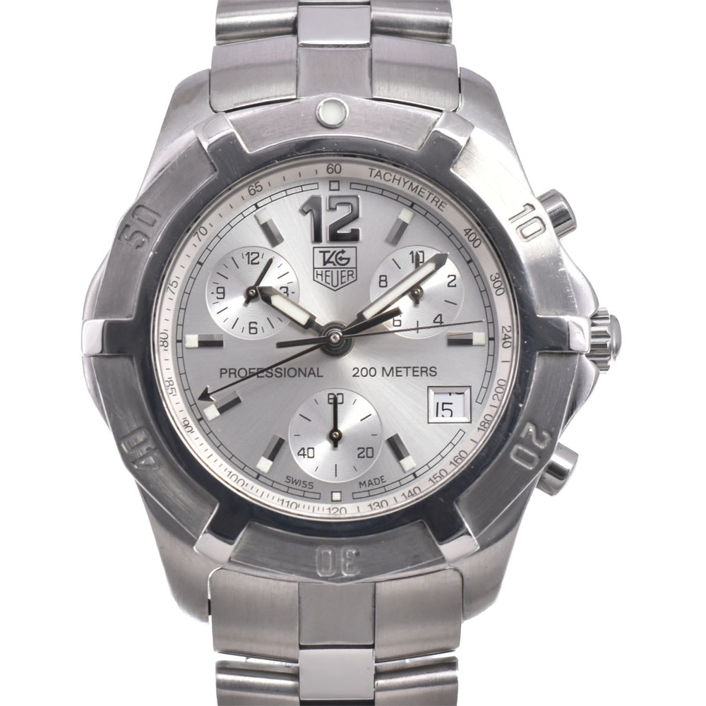タグホイヤー TAG HEUER CN1111 エクスクルーシブ 200m クロノグラフ シルバー クォーツ メンズ 腕時計 N#150771