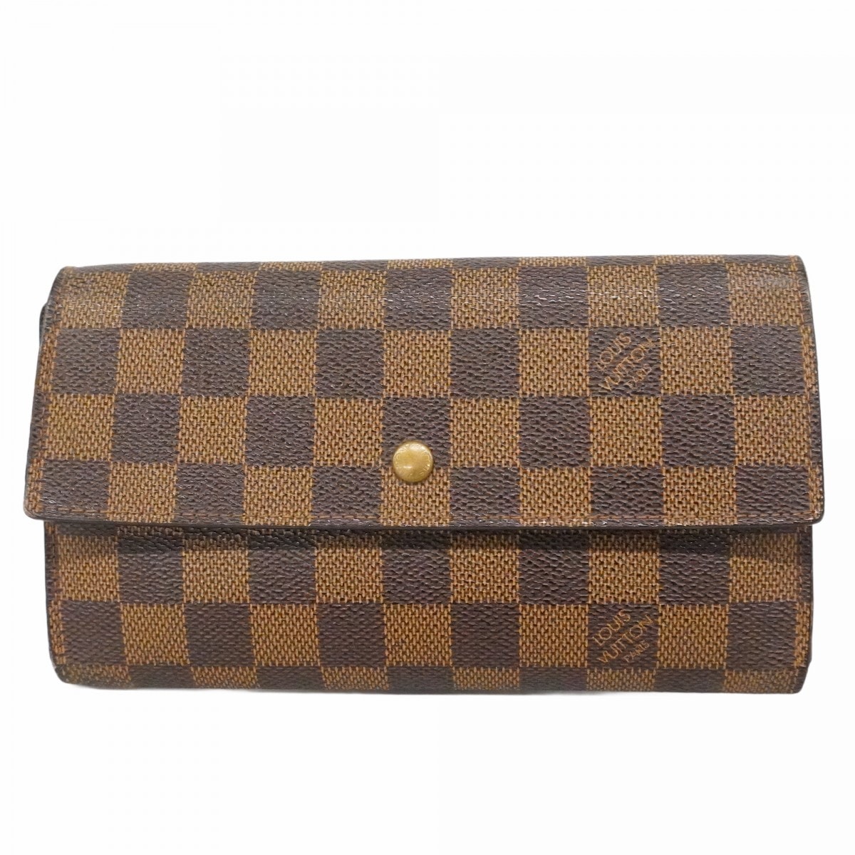 ★SALE【6cd4308】ルイヴィトン 三つ折り長財布 ダミエ ポルトトレゾールインターナショナル N61215 エベヌ【中古】メンズ レディース ユニセックス