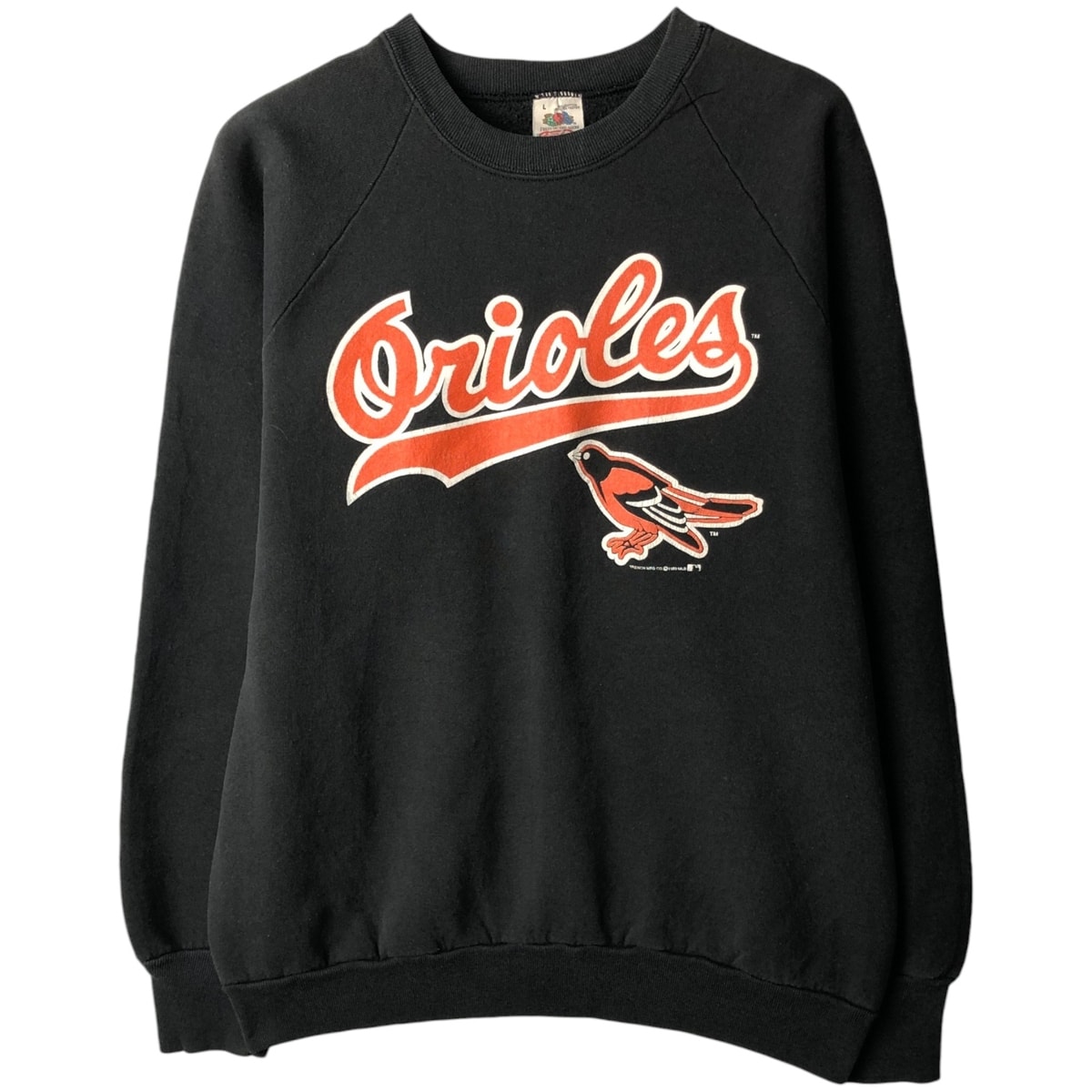 古着 80年代 フルーツオブザルーム FRUIT OF THE LOOM MLB BALTIMORE ORIOLES ボルチモアオリオールズ プリントスウェットシャツ トレーナー USA製 メンズL相当 ヴィンテージ/eaa633698