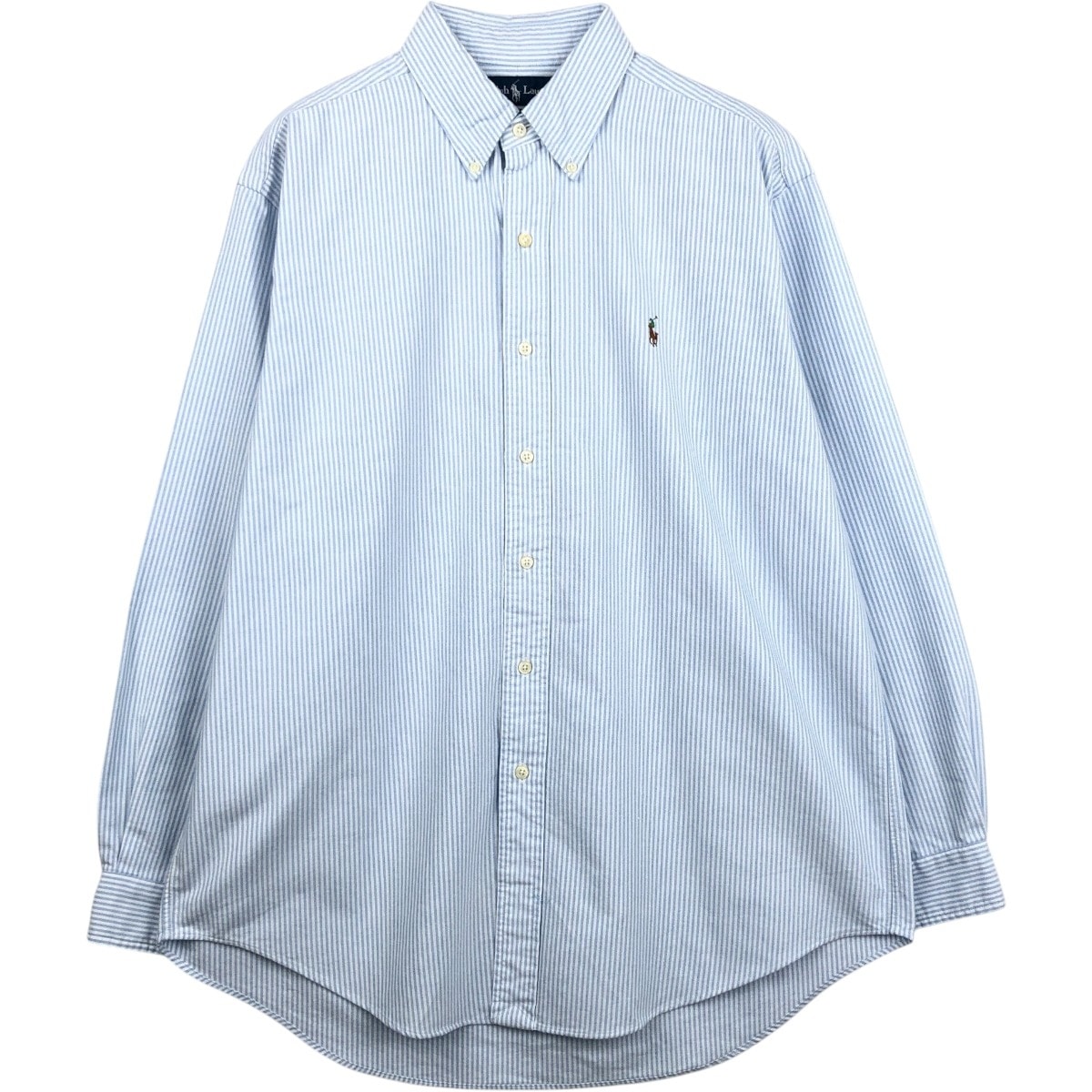 古着 ラルフローレン Ralph Lauren CLASSIC FIT クラシックフィット 長袖 ボタンダウンストライプシャツ メンズL相当/eaa661320