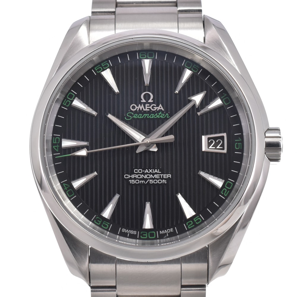 オメガ OMEGA 231.10.42.21.01.001 シーマスター アクアテラ ブラック 自動巻き メンズ 美品 保証書付き 腕時計 L#150995