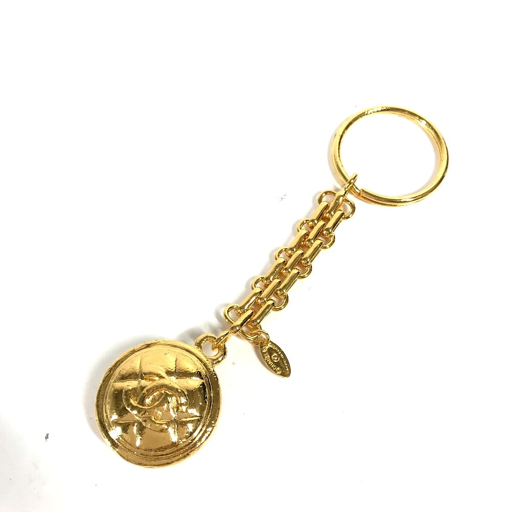 シャネル CHANEL CC ココマーク ヴィンテージ チェーン バッグチャーム マトラッセ キルティング キーホルダー メタル ゴールド