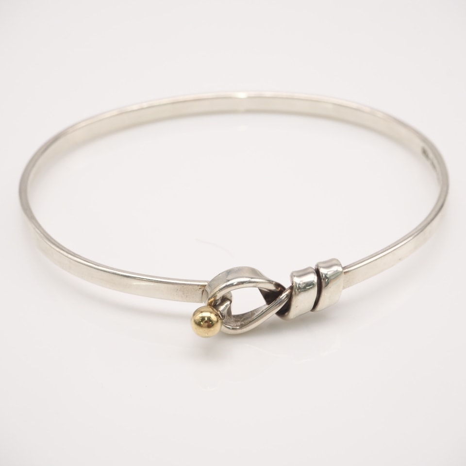美品 TIFFANY&Co. ティファニー ラブノット バングル SV925 K18 - ブレスレット シルバー ゴールド シルバー ゴールド レディース