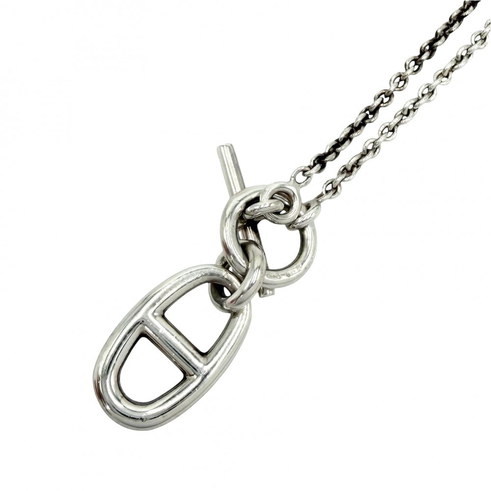 HERMES エルメス ネックレス シェーヌダンクル アミュレット ペンダント ジュエリー アクセサリー シルバー925    ユニセックス 約10.6g【中古品】