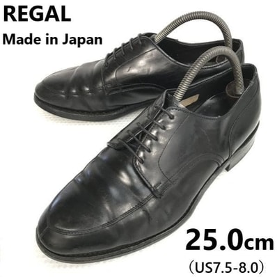 日本製★リーガル/REGAL★ビジネス/ドレスシューズ/Uチップ【size:幅広25.0/黒/black】グッドイヤー製法/Leather/Dress shoes/Made in Japan◆bA-042