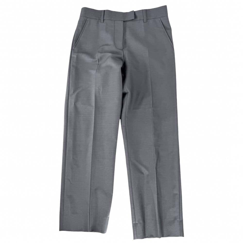 MIUMIU ミュウミュウ パンツ ポケットロゴ ボトム スラックス アパレル 服 38 グレー  モヘア  バージンウール  レディース 春 秋 冬 美品【中古品】
