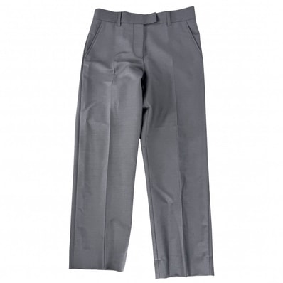 MIUMIU ミュウミュウ パンツ ポケットロゴ ボトム スラックス アパレル 服 38 グレー モヘア バージンウール レディース 春 秋 冬 美品【中古品】