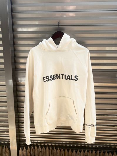 FEAR OF GOD ESSENTIALS 3D Silicon Applique Pullover Hoodie "Butter Cream"