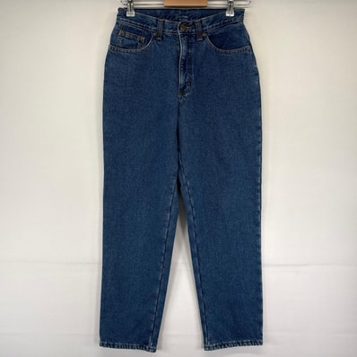 古着 90's/90年代 エルエルビーン L.L.Bean デニム パンツ フリースライナー テーパード レザーパッチ 6R ブルー系 レディース