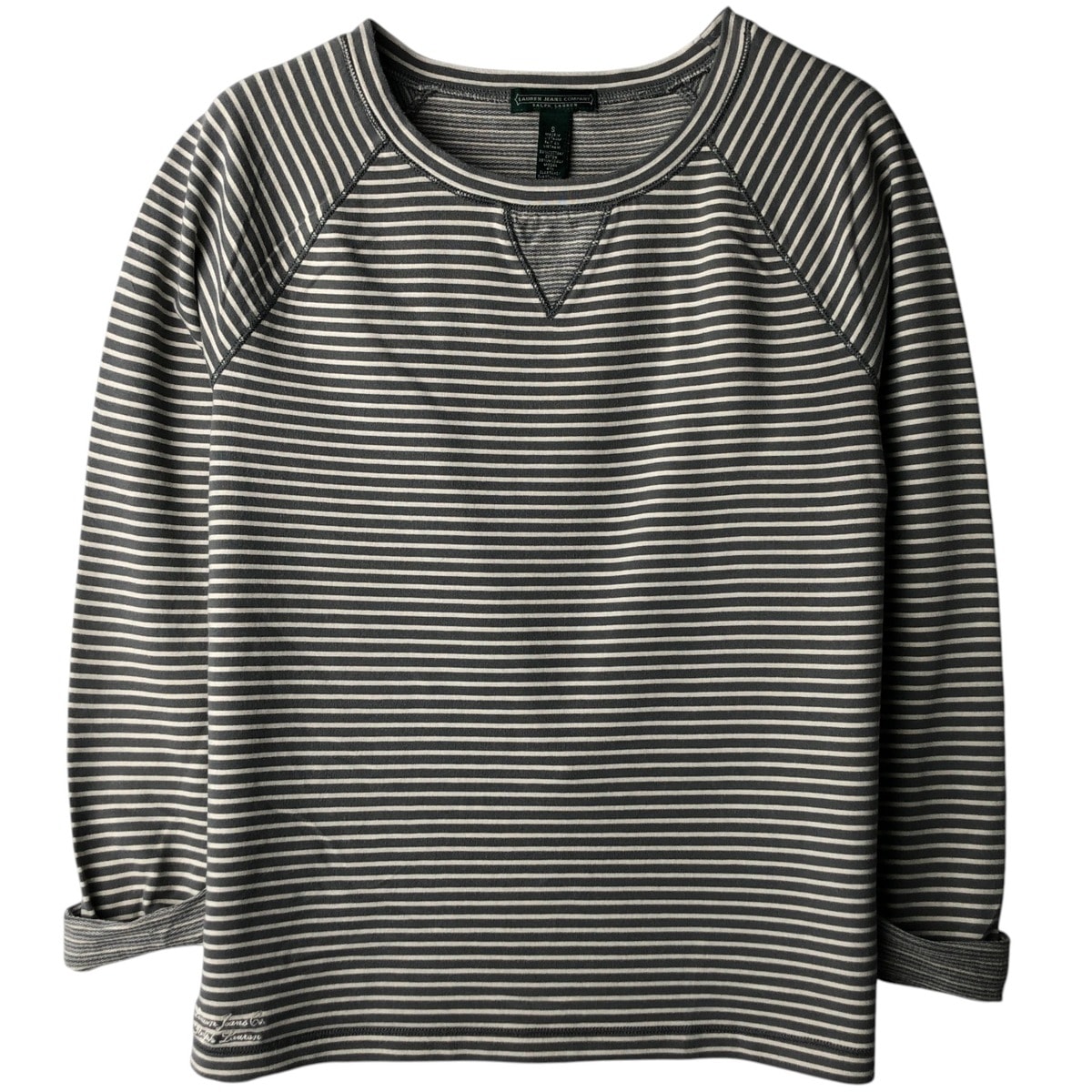 古着 ラルフローレン Ralph Lauren LAUREN JEANS COMPANY ボーダー柄 七分袖 ラグランTシャツ レディースS相当/eaa639353