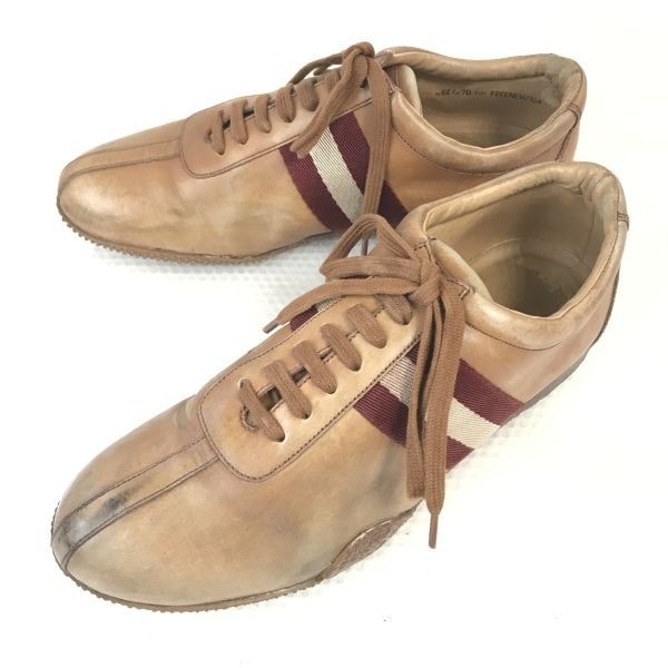 バリー/BALLY★本革/レザースニーカー/シューズ【7D/24.5-25.0/茶/BROWN】FREENEW/104/shoes/trainers◆bi-119