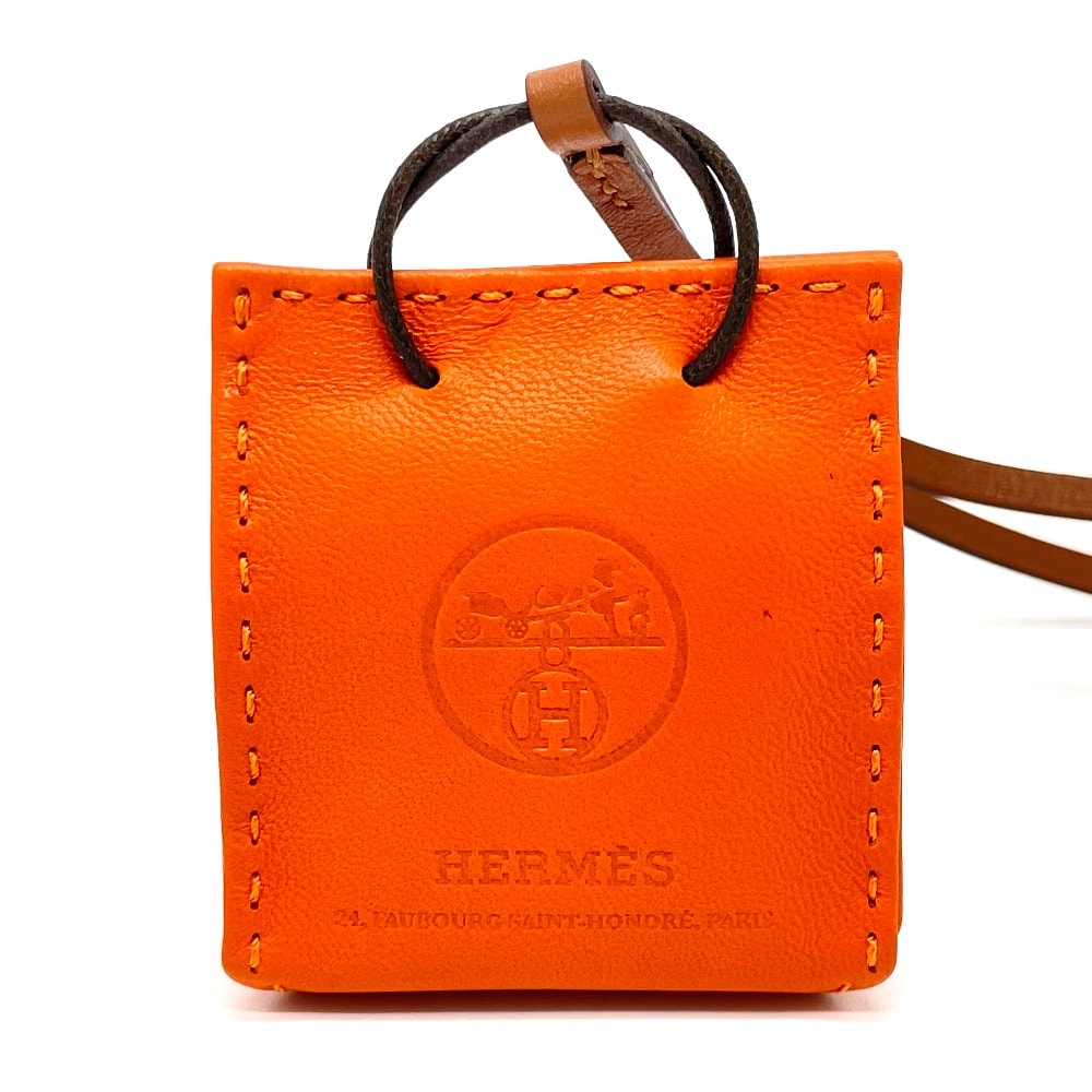 エルメス HERMES サック オランジュ ショッパー チャーム カバン ストラップ チャーム アニョーミロ フー オレンジ 未使用