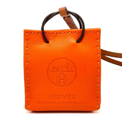 エルメス HERMES サック オランジュ ショッパー チャーム カバン ストラップ チャーム アニョーミロ フー オレンジ 未使用