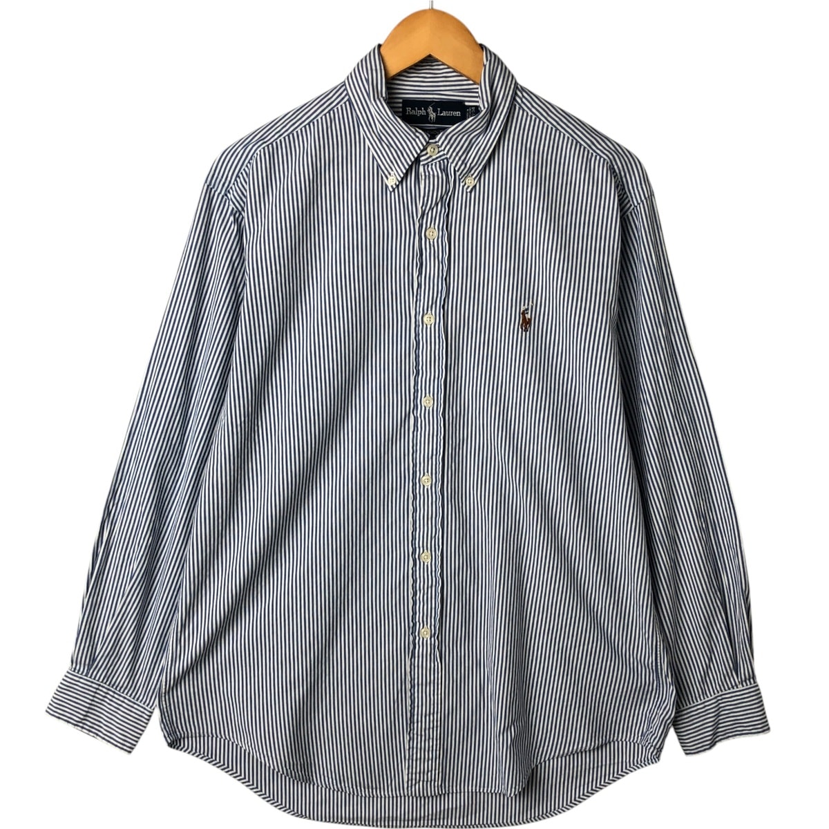 古着 ラルフローレン Ralph Lauren YARMOUTH 長袖 ボタンダウンストライプシャツ メンズM相当/eaa549318