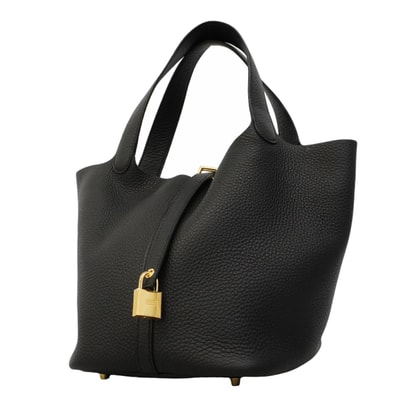 ★SALE【6gd3792】エルメス ハンドバッグ ピコタンロックMM トリヨンクレマンス ブラック ゴールド金具 K刻印【中古】レディース
