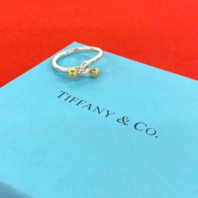 TIFFANY&Co. ティファニー ダブル フック&アイ リング シルバー925 K18イエローゴールド リング・指輪 11号 シルバー
78708