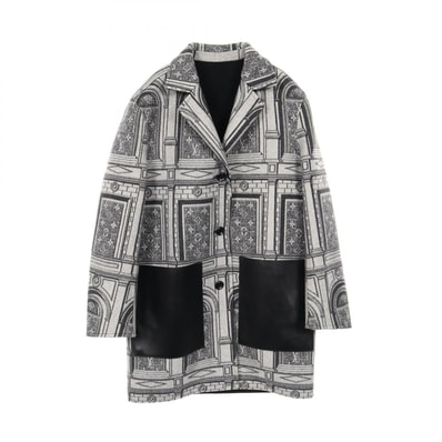ルイ・ヴィトン LOUIS VUITTON LOUIS VUITTON × FORNASETTI ジャケット 衣料品 アウター ウール レザー レディース グレー系 / ブラック系 RW212B HY2 FLMA85 【中古】