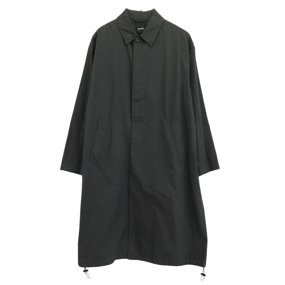 BEAMS ビームス ステンカラーコート 11-19-1269-803 裾ドローコード付き コットン ロング ステンカラー コート ダークグレー系【中古】