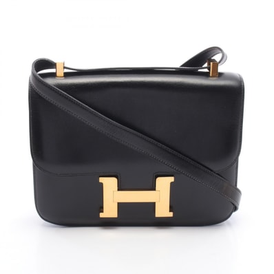 エルメス HERMES コンスタンス23 ショルダーバッグ バッグ カーフ(牛革) ボックスカーフ ○S刻印(1989年製造) レディース ブラック系 【中古】