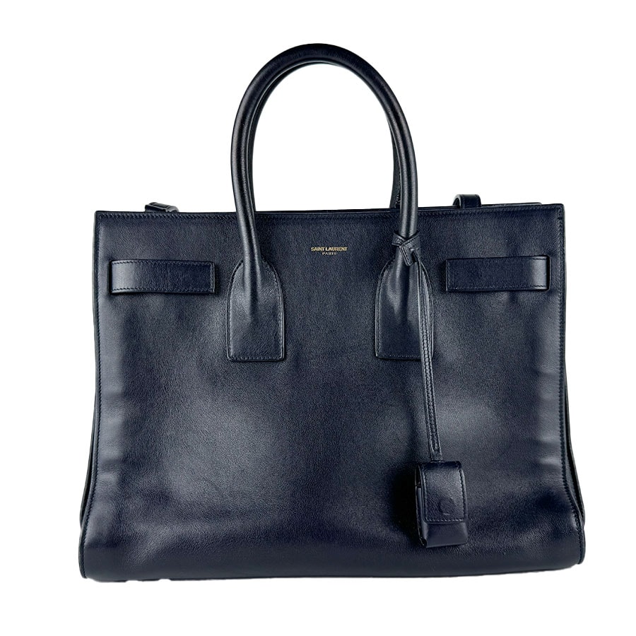 サンローラン SAINT LAURENT ハンドバッグ ショルダーバッグ サック ド ジュール スモール レザー ブラック ゴールド レディース【中古】 z10876