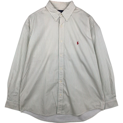 古着 ラルフローレン Ralph Lauren BLAKE 長袖 ボタンダウンストライプシャツ メンズXL相当/eaa615263