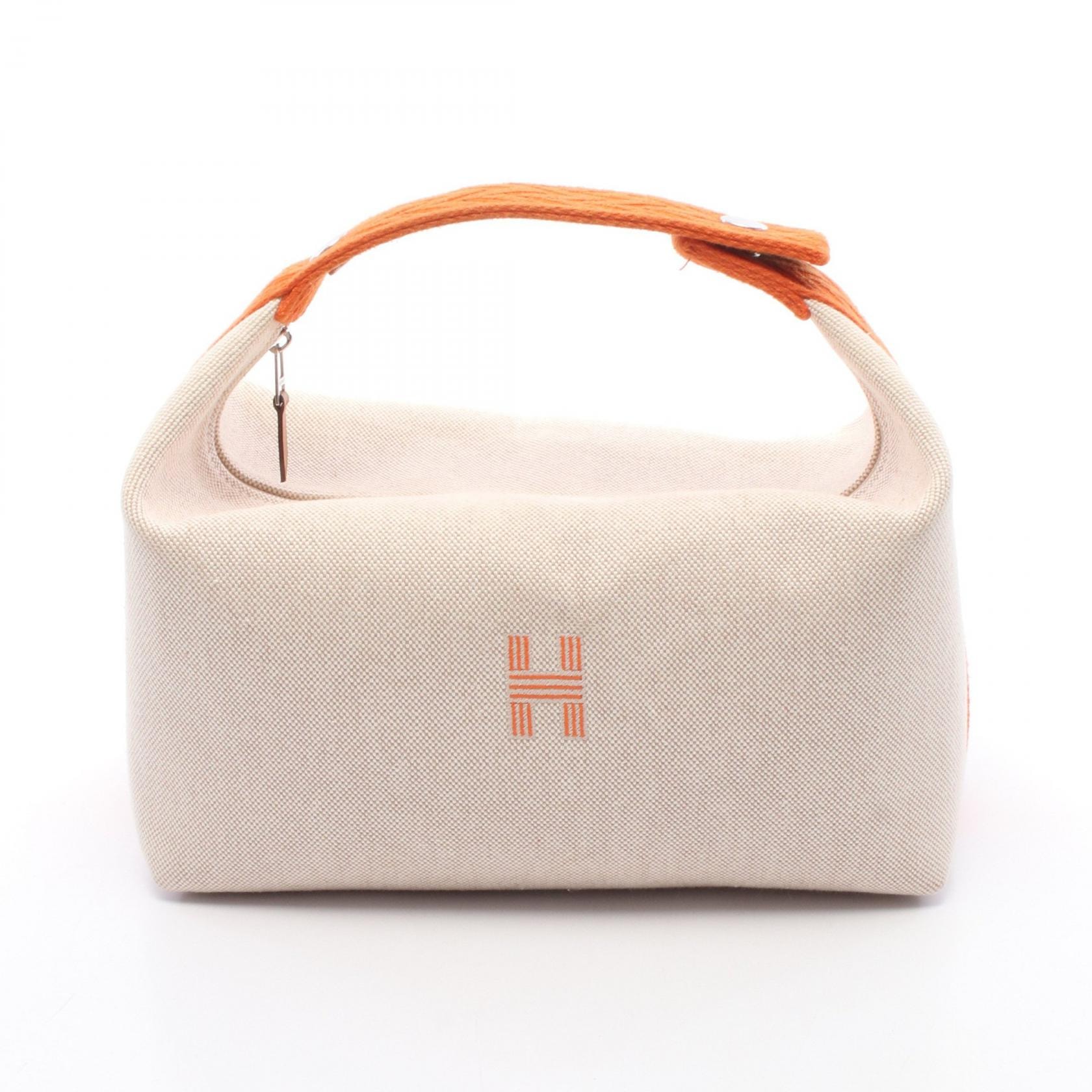 エルメス HERMES ブリッドアブラックGM ハンドバッグ バッグ キャンバス トワルアッシュ トワルアッシュ ナチュラル レディース ベージュ系 / オレンジ系 【中古】