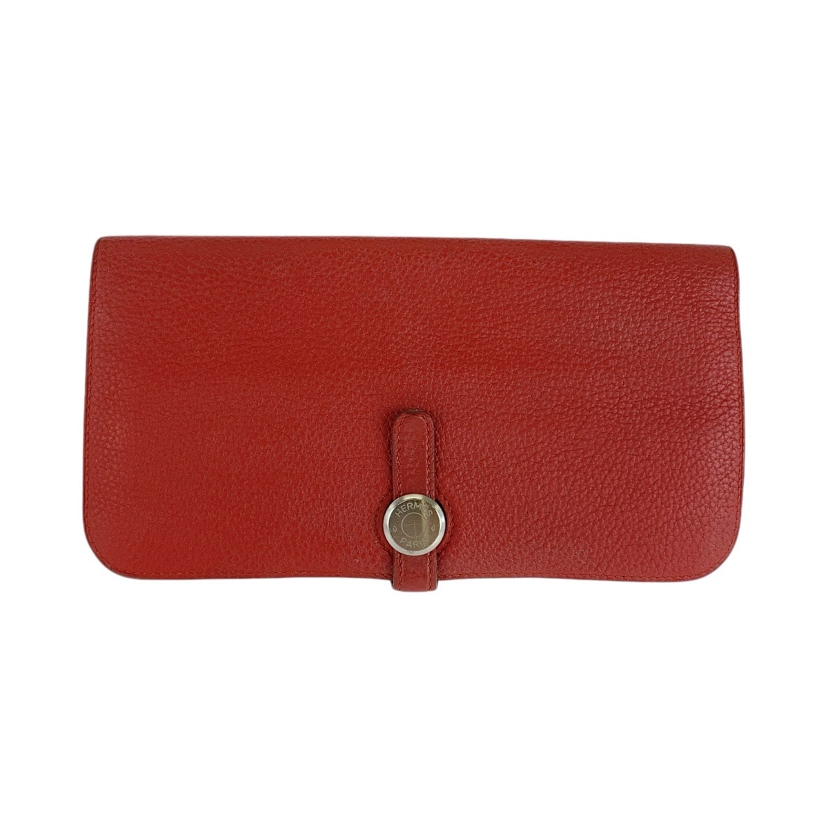HERMES エルメス ドゴンロング ルージュグレナ レッド シルバー金具 トゴ 長財布 ロングウォレット R刻印 604533 【中古】