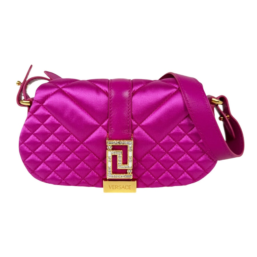ヴェルサーチ VERSACE ショルダーバッグ サテン マゼンタ レディース【中古】 z11228