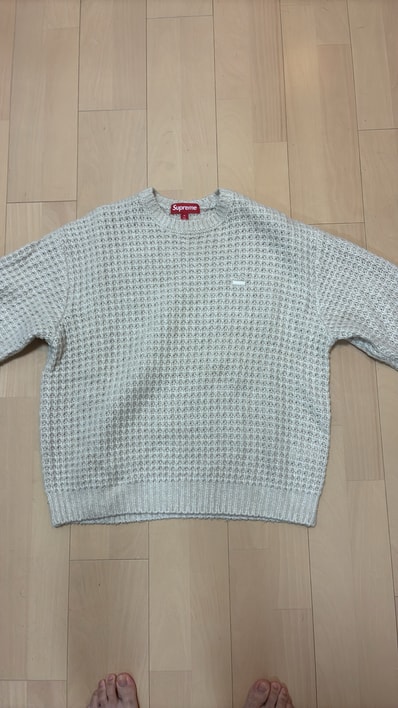 Supreme Washed Small Box Waffle Sweater "Light Brown"