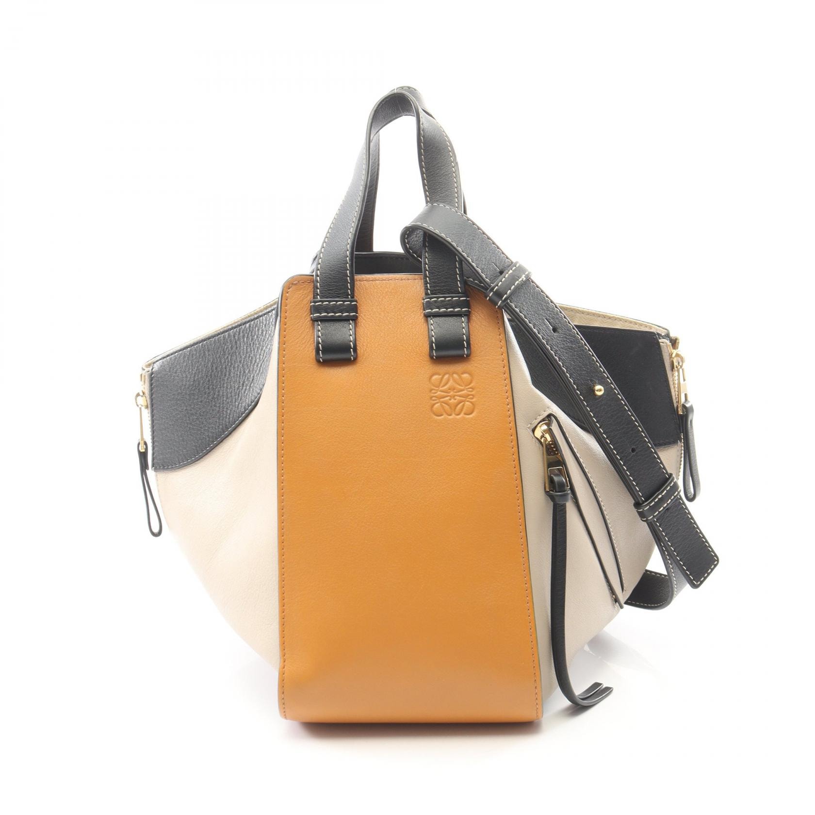 ロエベ LOEWE HAMMOCK SMALL ハンモック スモール 2WAY ハンドバッグ バッグ レザー レディース ブラウン系 / グレー系 / ブラック系 【中古】