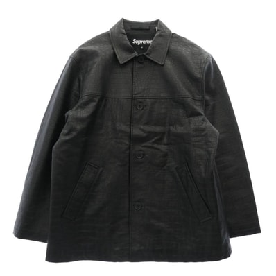 Supreme シュプリーム コート 22SS Faux Croc Car Coat クロコ型押し カーコート ジャケット ブラック系 M【極上美品】【中古】