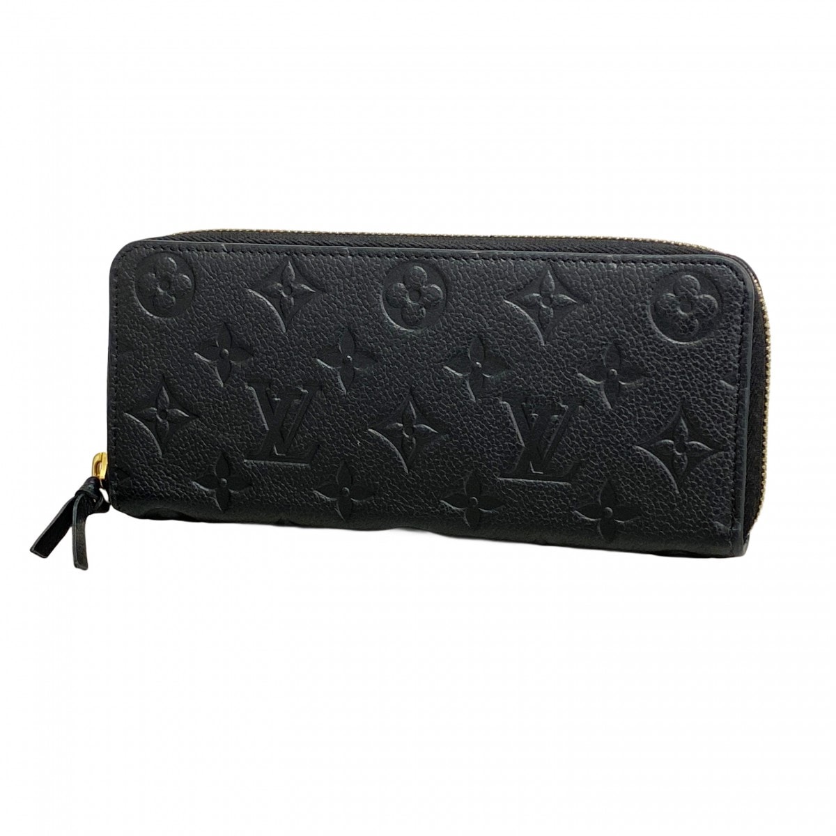 【6dd5411-k】ルイヴィトン 長財布 モノグラム・アンプラント ポルトフォイユクレマンス M60171  ノワール【中古】レディース