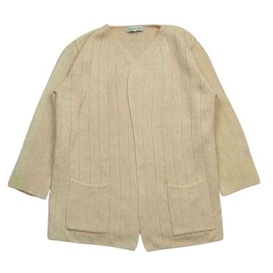 Christian Dior クリスチャンディオール カーディガン Vネック ラップ ボタンレス カーディガン ベージュ系 肌色系 M【中古】
