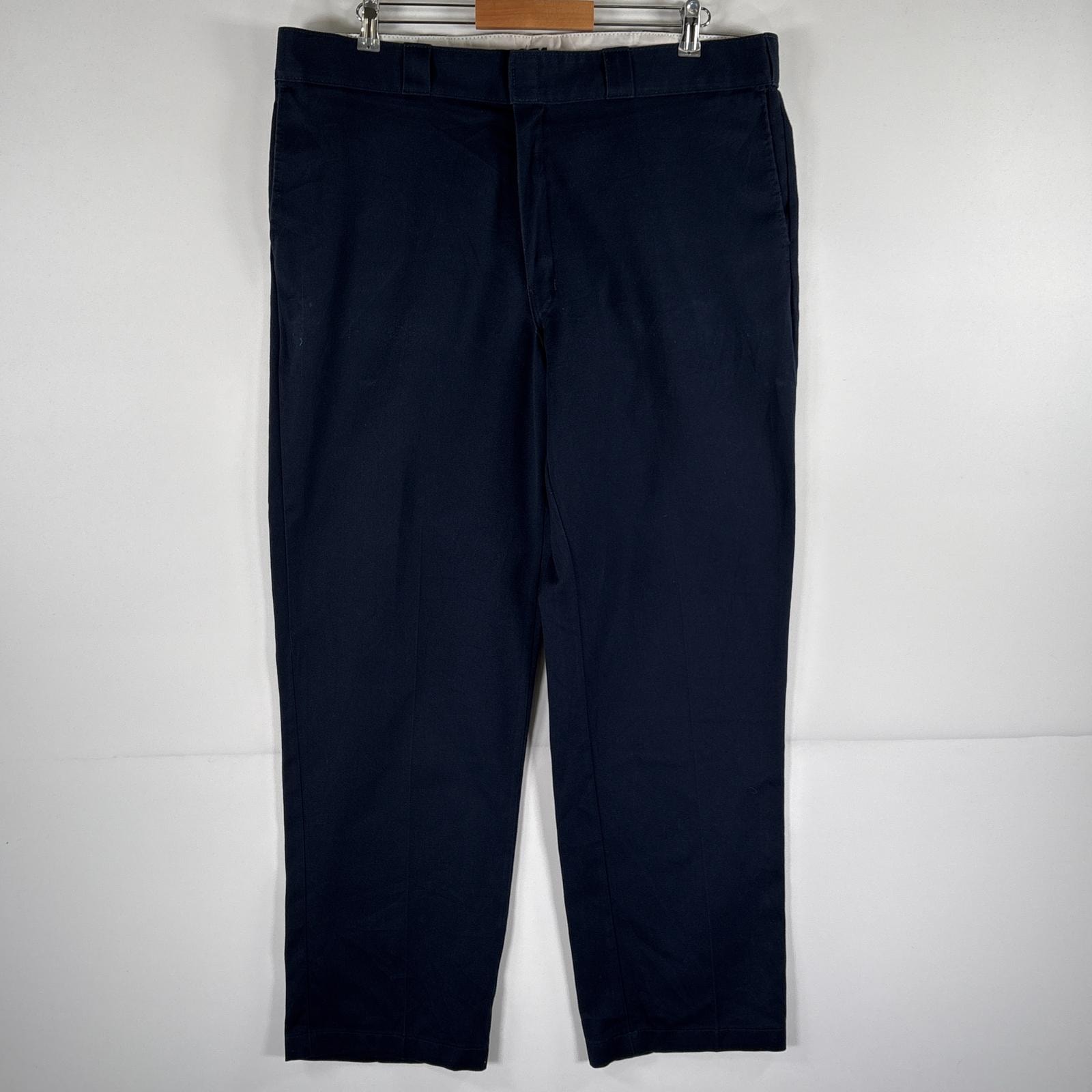 古着 ディッキーズ Dickies ワークパンツ 874 チノパン 大きいサイズ ワンポイントロゴ w40 L32 ネイビー メンズ